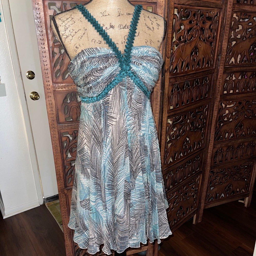 BCBG MAXAZRIA Beaded Halter Women Dress